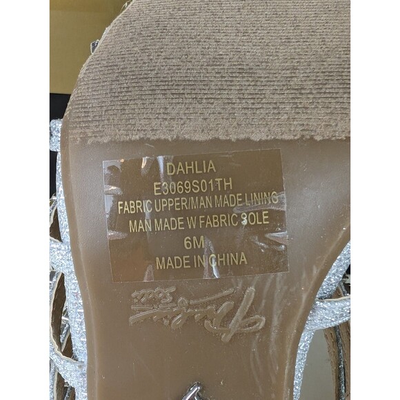 Thalia Sodi Dahlia Embellished Heels Sandals Womens 6 Silver Stone Shoes NWB - Picture 11 of 13